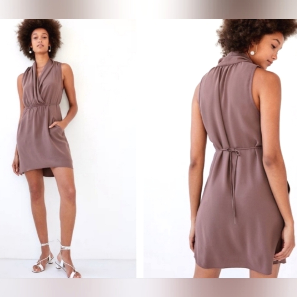 Wilfred Aritzia Sabine Mini Dress Eggplant Purple Size XXS - Picture 2 of 11